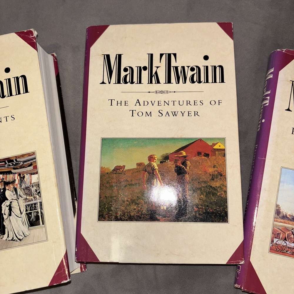 Mark Twain 3 Book Set Hardcover Tom Sawyer Innocents Abroad BOMC Vintage 1992 - Picture 3 of 12